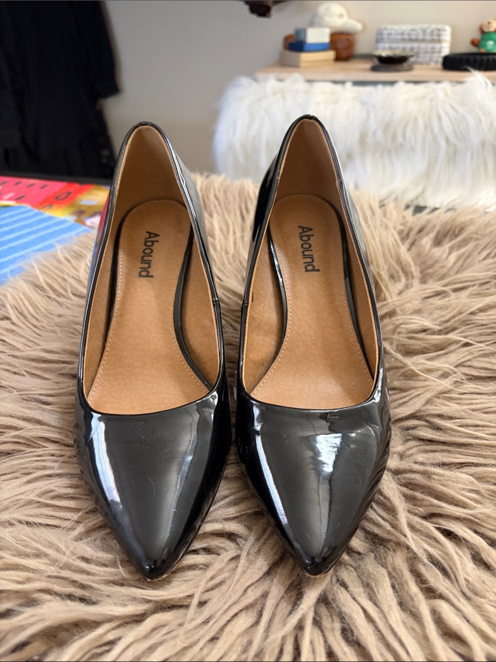 Abound Black Patent Pointed-Toe Heels